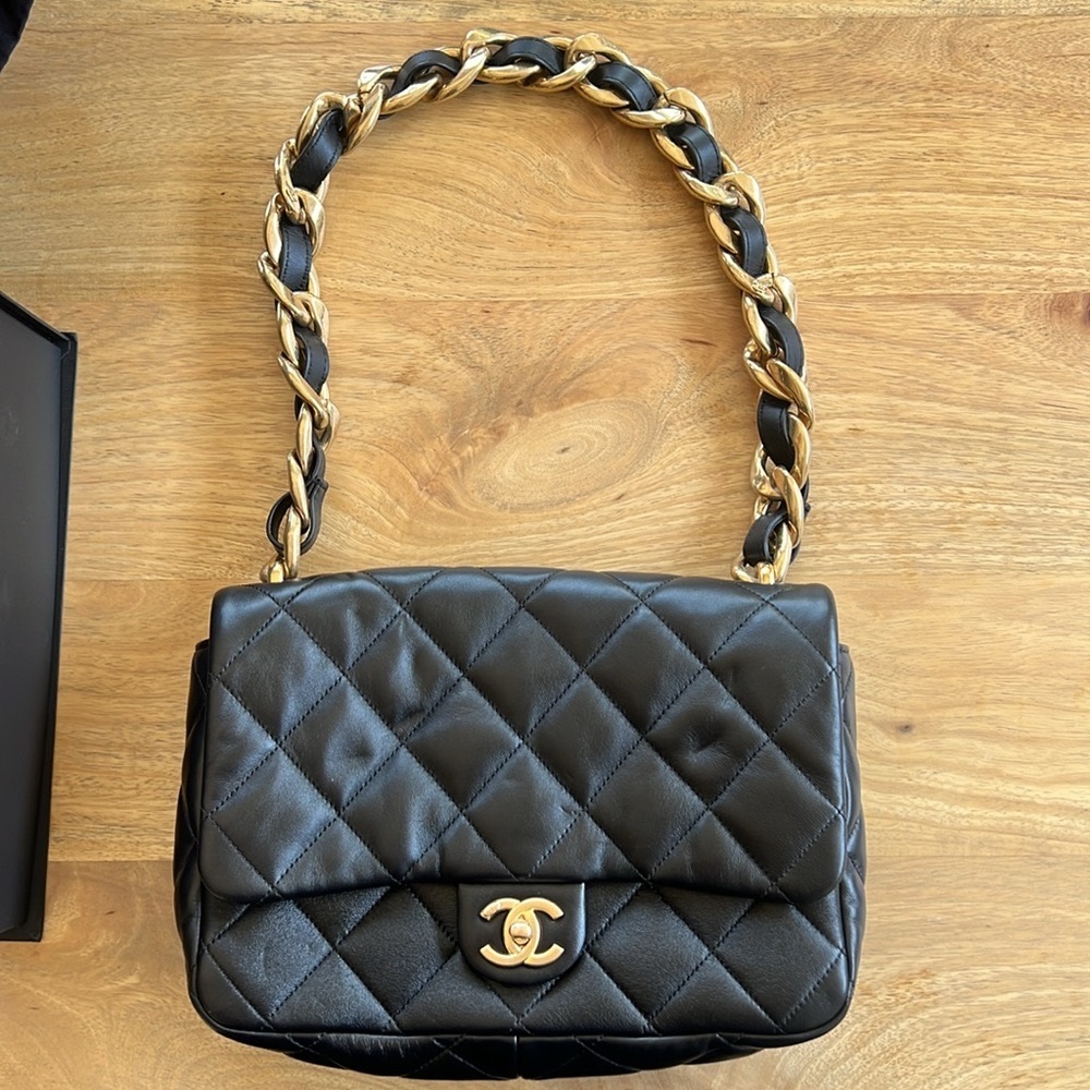 Chanel Black “Funky Town” large flap bag
